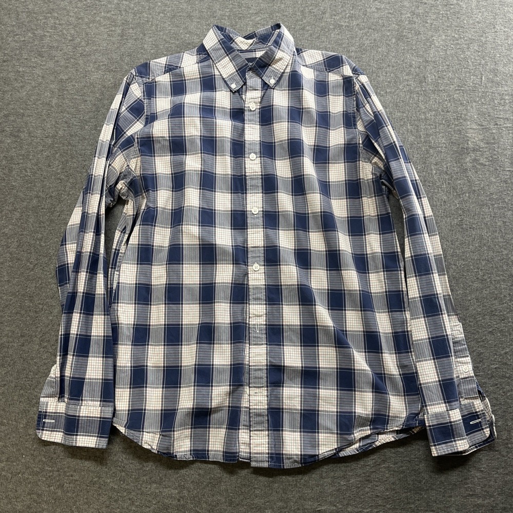 Gap men's button shirt size large blue plaid